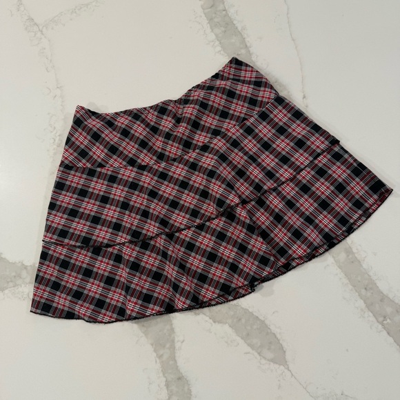 Vintage y2k Joey B Plaid Mini Skort Skirt Juniors Size Large Red/Black Twee Punk - Picture 6 of 8